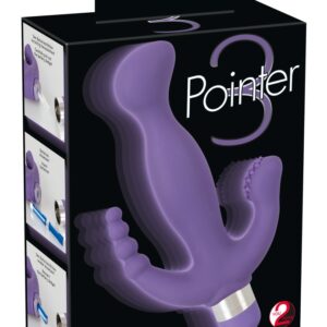 Doppelvibrator „3 Pointer“ mit Perineum-Stimulator und Klitorisreizer