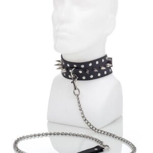 Spiked Collar With Leash