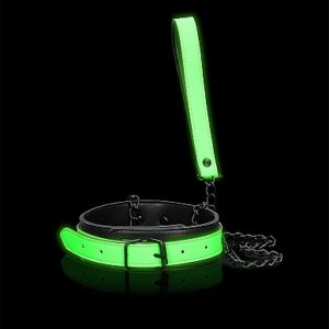 Collar and Leash – Glow in the Dark – Neon Green/Black