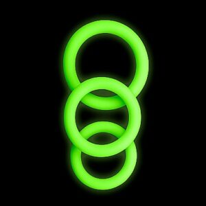 3 pcs Cock Ring Set – Glow in the Dark – Neon Green